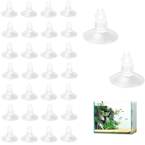 WLVinson 30 clip a ventosa per acquario, ventose trasparenti per acquario, clip per tubo d'aria Co2, ventosa con supporto per tubo, ventose di ricambio per linea aerea