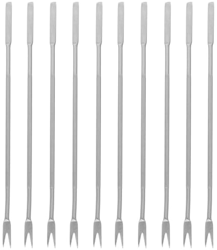 Sewroro Lot de 10 Fourchettes à Fruits de Mer en Acier Inoxydable Argenté Cure-Noix Multifonctionnelles pour Crabe Homard et Noix Outil Compact et Réutilisable pour Préparation et