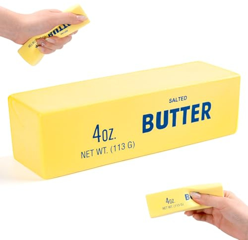 Squeeze Butter Toy, Butter Squishy Stress Toy, Slow Rebound Butter Squeeze Stress toy, 5.5x1.5 Stress Relief Sensory Toys for Adults, Funny Novelty Office Desk Decor (A-1PC)