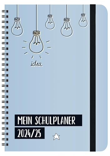 Agenda scolaire Light on 2024/2025 : avec calendrier 12 mois d'août 2024 à juillet 2025. Semaine 2 pages avec beaucoup d'espace pour les notes. Format 14,8 x 21 cm