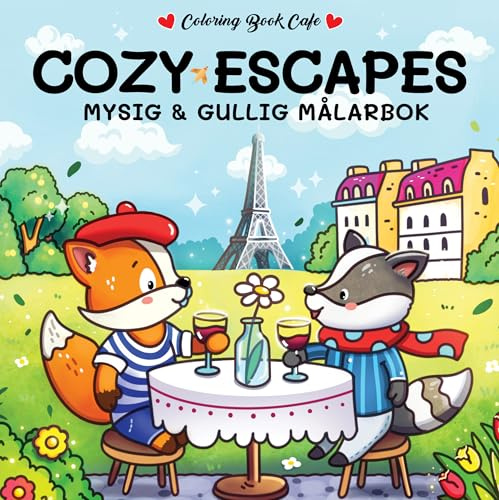 Cozy Escapes. Mysig och gullig Cozy Coloring målarbok från Coloring Book Cafe