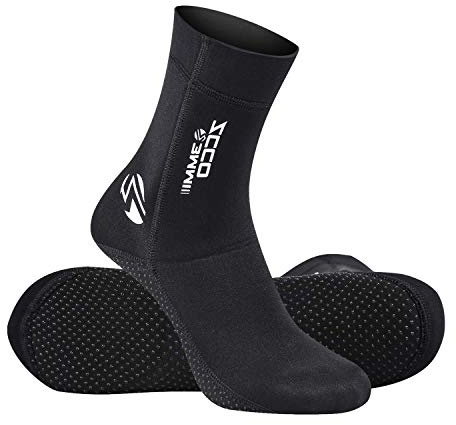 ZCCO Calcetín de neopreno Premium, calcetines de agua de 3 mm para buceo, snorkel, playa, surf, natación, navegación (Negro, L)