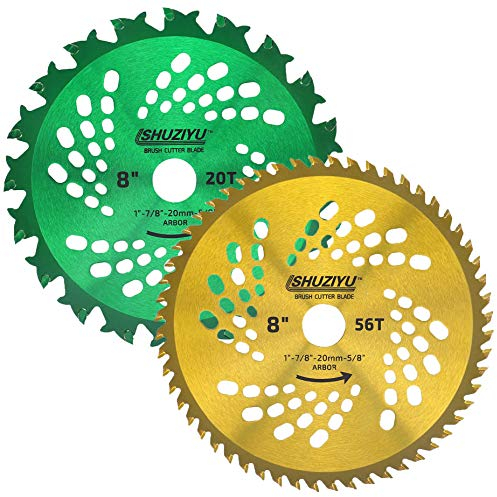 LSHUZIYU, 205mm-20T+56T, Ensemble 2 Pièces, Arbre 25.4mm, Avec Adaptateur de Rondelle de 22.23-20-15.88mm, Lame de Débroussailleuse