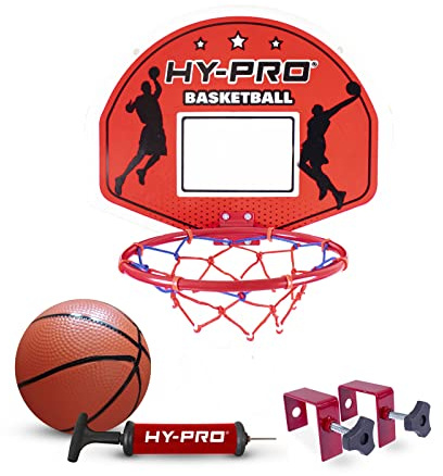 Hy-Pro Over The Door Basketball Hoop Set | Basketball & Pump Included | Indoor Outdoor Use