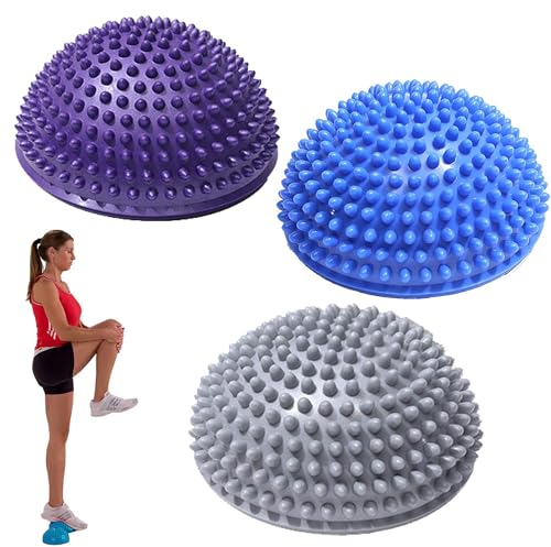 DXIA 3Pcs Balance-Igel Fitness Halbkugel, Sport Kissen für Balancetraining Koordinationstraining, Ø16 cm Massageball Igelball für Kinder & Erwachsene Fördert Koordination und Balance Fitness Training