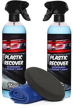GxDetail Recuperador de Plásticos y Abrillantador Hidratador de Plástico y Neumáticos Coche y Moto 1 Litro – Recuperador de Gomas Viejas, Interior, Exterior, Ruedas.