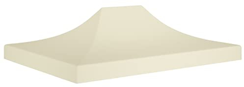 Keketa Pavillondach Partyzelt Dach Ersatzdach Pavillondach Ersatzdach für Pavillon Gartenzelt Festzelt Pavillonabdeckung UV- und Wasserbeständig 4,5x3 m Creme 270 g/m²
