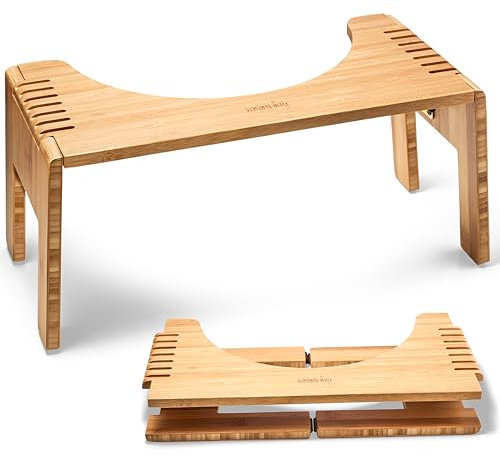 Hey Nature Hoca Holz Mobil Toilettenhocker klappbar aus FSC Bambus gegen Hämorrhoiden, Verstopfung & Blähungen. Toilettenhocker Erwachsene aus Holz