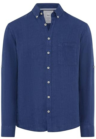 Brax Men's Style Dirk U Pure Linen Quality Shirt, 23 Navy,