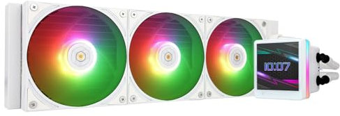 Thermalright Grand Vision 360 ARGB White AIO CPU Liquid Cooler,IPS LCD Screen with 480x480 Resolution,for AM5/Intel LGA1851/1700,‘3.4 inch’Magnet-Absorbent LCD Screen for Images -White