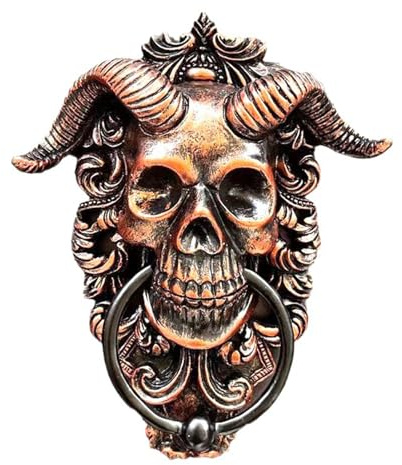 Heurtoir de porte gothique à suspendre - En résine 3D - Motif tête de mort - Décoration murale - 10,5 x 13 cm - Décoration murale moderne