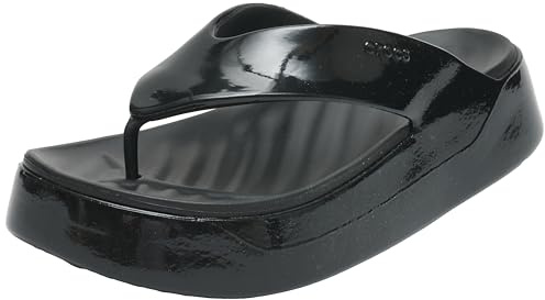 Crocs Getaway Platform Patent Flip, Infradito Donna, Nero, 38/39 EU