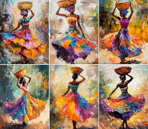 Afrikanskt damrispapper, 20 x 26,5 cm (6 ark) – 6 x decoupage skönhetspapper för collage, blandade medier, korttillverkning och hantverk, decoupage av CRAFT KREATIVELY