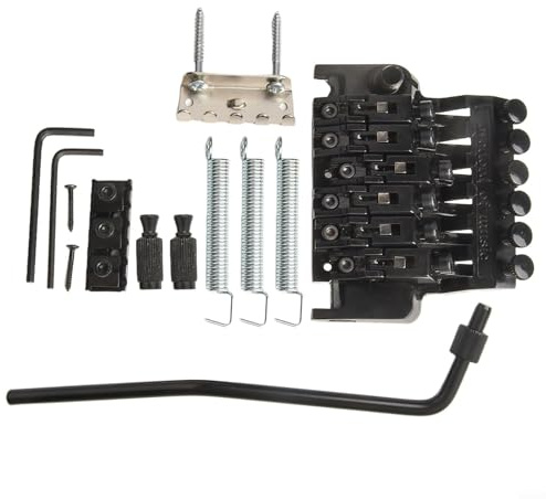 Tremolo Bridge Set For Electric Guitars, Double Locking System, Electric Guitar Bridge For Ibanez Guitars And Fits Most Electric Guitars. (Black)