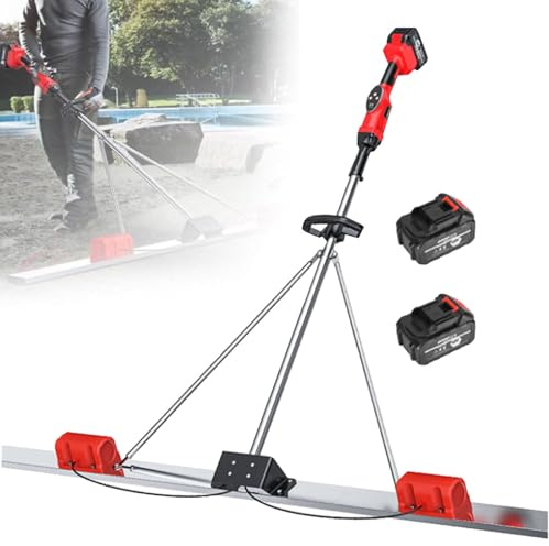 Hydravex Macchina Vibrante per massetto in calcestruzzo, utensile Elettrico di Finitura Senza Fili, 9 impostazioni di velocità, Kit di Vibrazione Completo per la Finitura Liscia del calcestruzzo 2M