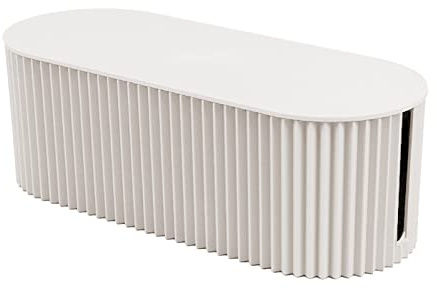 Eacam Scatola Portaoggetti da Scrivania con Scheda Plug-in Dal Design Coperto, Impermeabile e Antipolvere, Adatta Come per Famiglia, Vicini, Amici e Colleghi.Realizzato in (Bianco di piccola