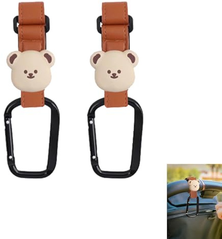 ZHERIKAH 2 Pezzi Ganci per Passeggino Portaborse, Gancio Passeggino per Borsa, Grandi Clip a Moschettone per Carrozzina, Adatto per Rimorchi, Deambulatori, Rimorchi per Biciclette