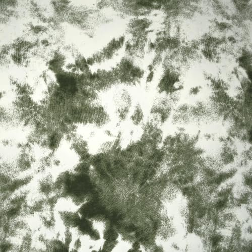 Stoff - Meterware - French Terry - Sommersweat - Batik Clouds - olivgrün - Mode Kinderstoff Nähen Meterware 25 cm x 145 cm - Öko Tex Standard 100 Zertifiziert