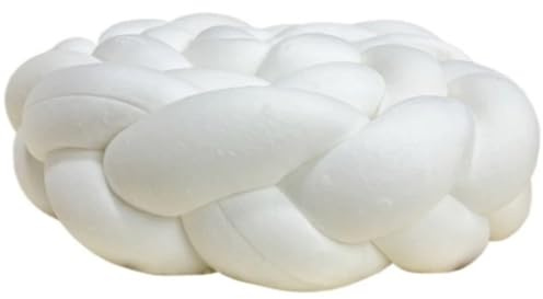 XIUsheUA Cojín Anudado a Mano Cojín Decorativo Tejido a Mano con Nudos, cómodo y Suave, Ideal for Decorar la Sala de Estar Cama(White,Long 3M)