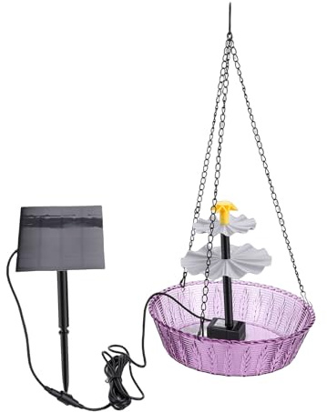Pssopp Fontana Solare per Il Bagno degli Uccelli, Vaschette per Uccelli, Ciotola Gorgogliante per Ad Energia Solare per Giardino Esterno Balcone Decorazione del Patio Fontana per Il Bagno per,