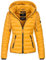 Navahoo Damen Steppjacke XS-XXL leichte Übergangsjacke mit abnehmbarer Kapuze, wasserabweisend, taillierter Schnitt B650 (S,Gelb)
