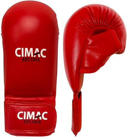 CIMAC Competition Karate Mitts with Thumb - Child, Red - Protects Your Hands During Training and Sparring, Lightweight & Durable, with Injection-Moulded Foam Padding