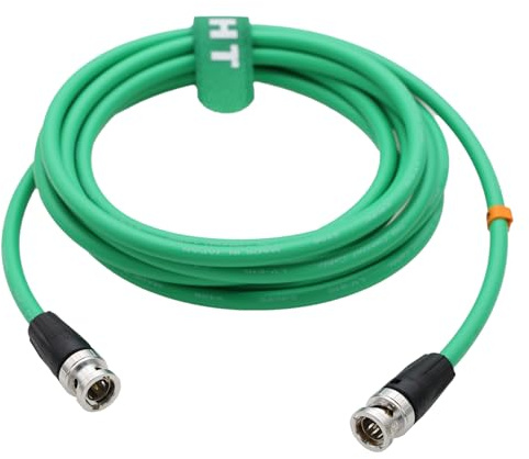 HangTon HT 12G 4K original SDI câble vidéo coaxial BNC à BNC canare LV - 61s 75 ohms pour moniteur d'appareil photo Flex Shield 10m vert
