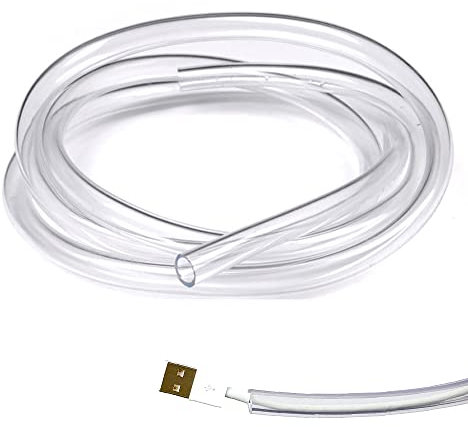 Dog and Cat Cord Protector, 10Ft(305cm), Clear Pet Wire Flexible Protector Split Tubing Cable Sleeve for USB Charge/Power Cord Audio Video Cable/Cord, Unscented, Odorless, 1 Pack