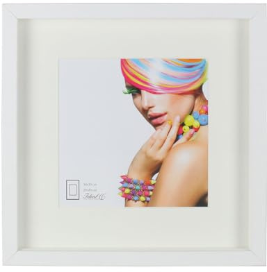 IDEAL TREND 3D Objektrahmen Holz Bilderrahmen quadratisch Wanddeko Collage Poster Fot Rahmen: Farbe: Wei� | Format: 30x30