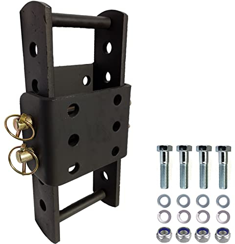 XIMPLIO Universelle Höhenverstellbare Anhängerkupplung - Anpassung Kugelhöhe mit Wechselsystem AHK-Bock (für 2 Loch 90 mm AHK, Schwarz, 5 x 45 mm)