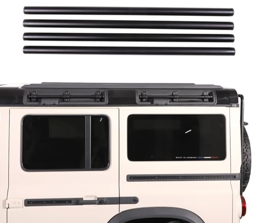 Aluminum Alloy Car Roof Rack Luggage Carrier Side Bars Rails Compatible with Ineos Grenadier 2020-2024 Car Roof Rack Luggage Rail vertical Bar,Auto Luggage Retaining Tube (Black)