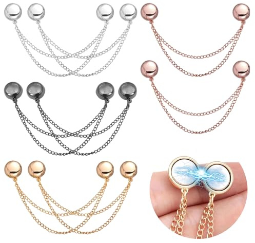8 Piezas Botones Magneticos para Ropa Magnéticos Extraíbles Clips de Ropa 4 Pares de Pinzas Magnéticas para Ropa Fija el Dobladillo de La Camiseta para Acortar La Pernera Del Pantalón