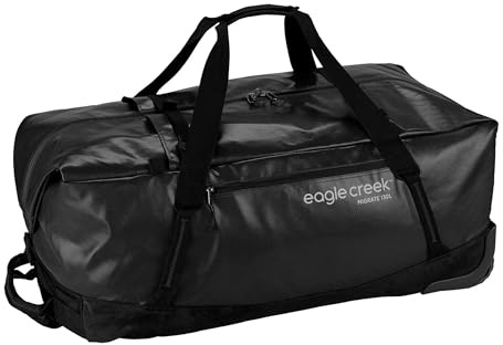 Eagle Creek Migrate Reisetasche mit Rollen 110L I Recyceltes wasserabweisendes Material I Rucksack-Funktion I 110 Liter Volumen I Midnight Black
