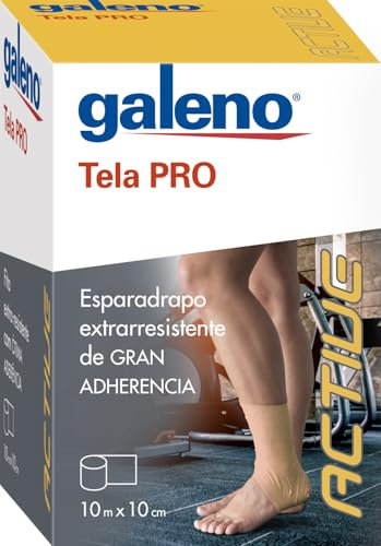 Esparadrapo Tela PRO Color Piel 10 m x 10 cm | Extra Resistente y Alta Adherencia | Inmovilización y Fijación Segura | Vendaje Funcional y Deportivo