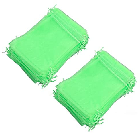 100 Pack Reusable Fruit Protection Bags with Drawstring, Breathable Mesh Barrier, Great Light Transmittance for Fruit Trees (7 * 9cm)