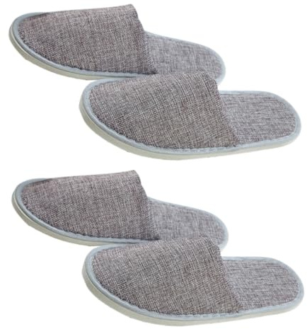 BESPORTBLE Zapatillas de Casa Unisex para Verano, 2 Pares de Pantuflas Cómodas y Transpirables de Tela Ideales para Uso Interior y Hotel
