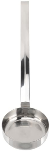 TOYANDONA Cuchara para Salsa de Pizza Acero Inoxidable con Mango Cucharón Plano sin Goteo para Servir Ketchup y Medir Porciones Utensilio Práctico de Cocina para Salsas y Ramen