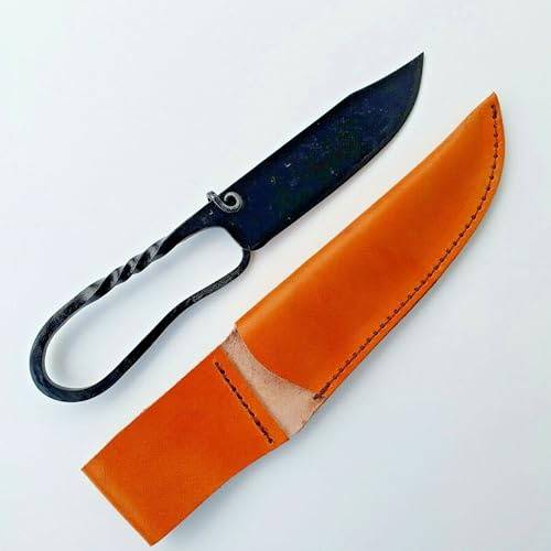 Craftopatic Medeltida kökskniv | Handgjord vikingingingkniv | keltisk kniv för trädgård och camping med läderväska | LARP | HFK11