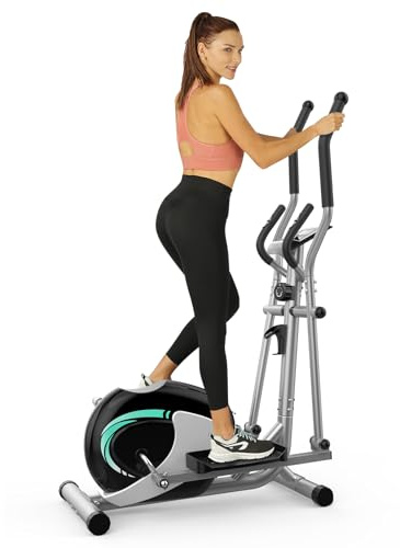 THERUN Velo Elliptique Maison, Vélo Elliptique Compact Ultra Silencieux avec Capteur de Pouls et Écran LCD, 16 Niveaux de Résistance Réglables, Entraînement Cardio pour Toute la Famille (Vert)
