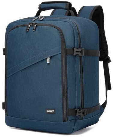 KONO Zaino Ryanair 40x30x20 Zaino da Viaggio per Aereo Bagaglio a Mano per Sotto il Sedile Borsa per Ryanair (24L, Blu Navy)
