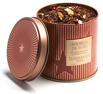Té de Navidad, Rooibos con Naranja y Especias, Té de Navidad Especiado en Lata, Té Afrutado con Sabor a Naranja y Especias, Té para Navidad, 100g, Dammann Frères