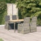 Gecheer 5-TLG. Garten Sitzgruppe Poly Rattan Gartenmöbel Set 4 Personen Essgruppe Gartentisch mit Stühle Gartengruppe Sitzgarnitur Gartengarnitur Terassenmöbel Grau