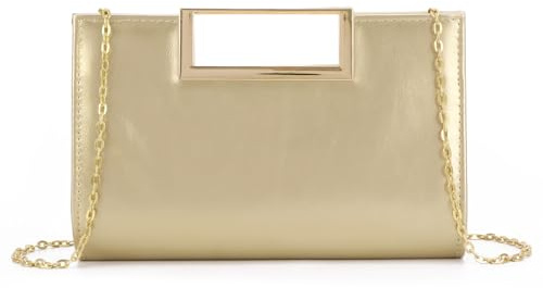 EVEOUT Clutch de Cuero para Mujer Bolso de mano con Cadena para Fiesta Noche Boda Bolsos bandolera para Cotidiana