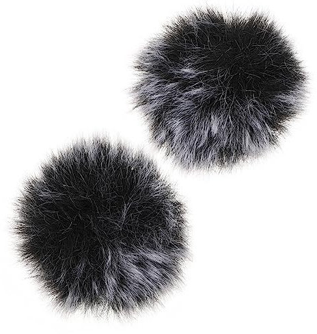 VINTORKY 2pièces Couvre-micro Anti-vent Cache Microphone Protection Vent Et Salive Accessoire Et Facile à Utiliser Noir Et Gris Pour Enregistrement Et Karaoké