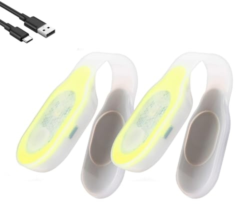 LOMUG Lot de 2 lampes LED à clip - Veilleuse à clip - Rechargeable par USB - Magnétique - 3 modes - Pour infirmière de nuit, infirmière, enfant, course, jogging, camping - Jaune