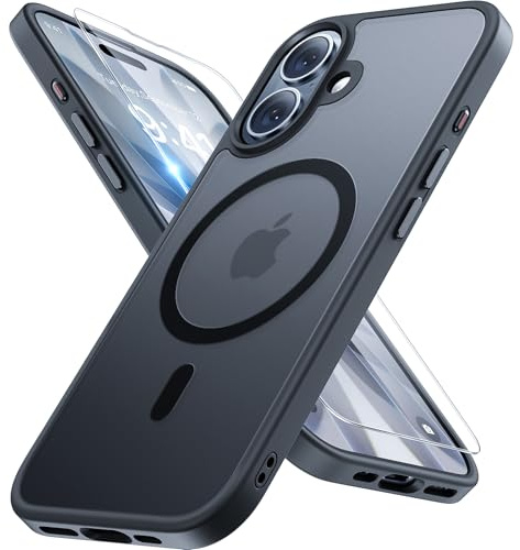 miracase for iPhone 17 Case with MagSafe & 9H+Screen Protector, Black