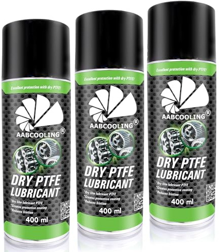 AABCOOLING Lubrifiant Sec PTFE (Lot de 3 x 400 ml) - Lubrifiant Sec Universel au PTFE pour Roulements, Charnières, Guides, Mécanismes de Précision, Pièces Métalliques et Plastiques