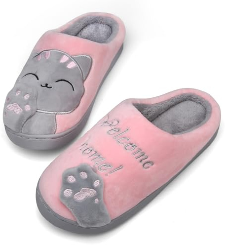 Mishansha Zapatillas Invierno Hombre Mujer Casa Zapatos Rosa 39/40EU