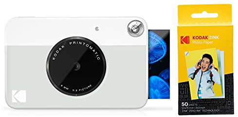 Kodak Printomatic - Cámara de impresión instantánea, Gris + Paquete de 50 Hojas