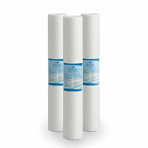 Bellerofonte Filtro Sedimenti 20 Pollici 1 Micron. Elimina Sabbia, Fango, Particelle di ruggine e impurità sospese fino a 1 Micron in Polipropilene 3 pezzi